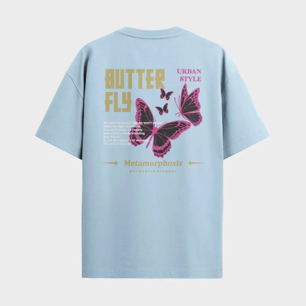 Oversize - Butter fly (Azul celeste)