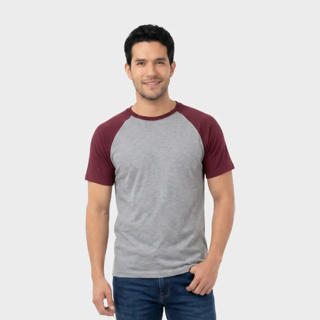 Beisbolera Gris jaspe - Vinotinto