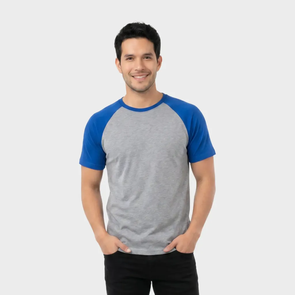 Beisbolera Gris jaspe - Azul rey