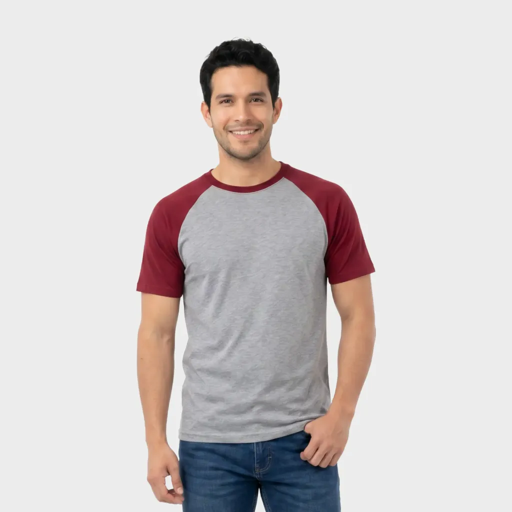 Beisbolera Gris jaspe - Rojo