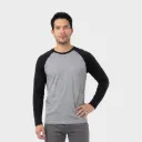 Beisbolera manga larga Gris jaspe - Negro
