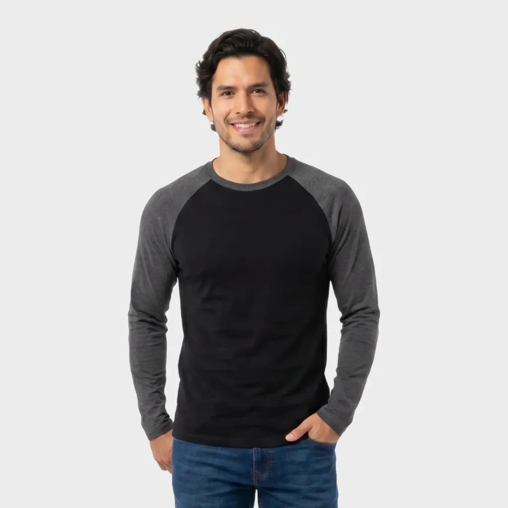 Beisbolera manga larga Negro - Negro cross