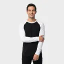 Beisbolera manga larga Negro - Blanco