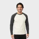 Beisbolera manga larga Marfil - Negro cross