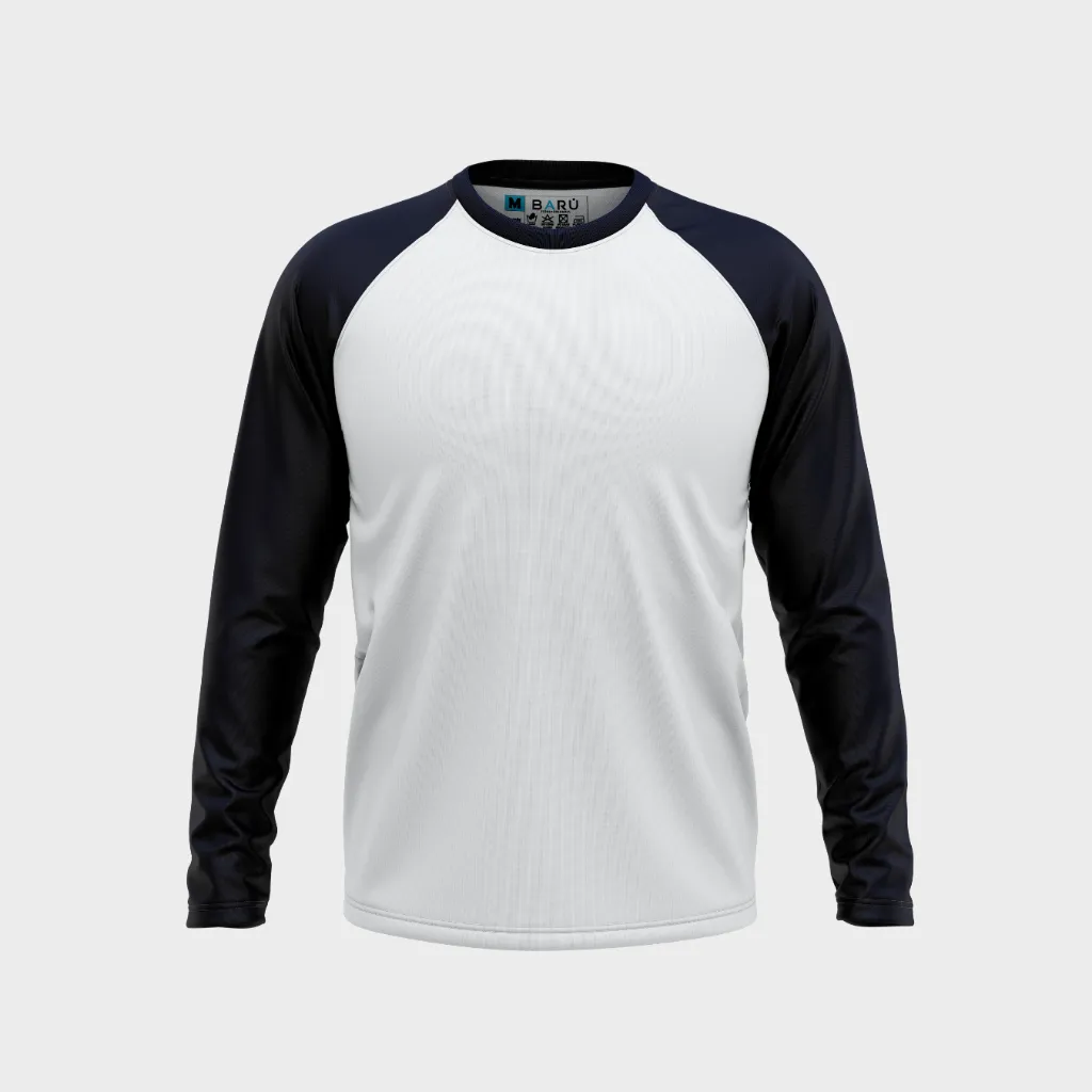 Beisbolera manga larga torso blanco