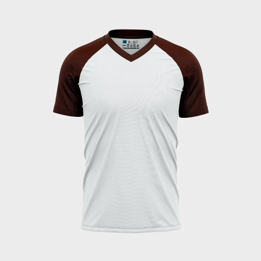 Beisbolera cuello v torso blanco (Azul marino)