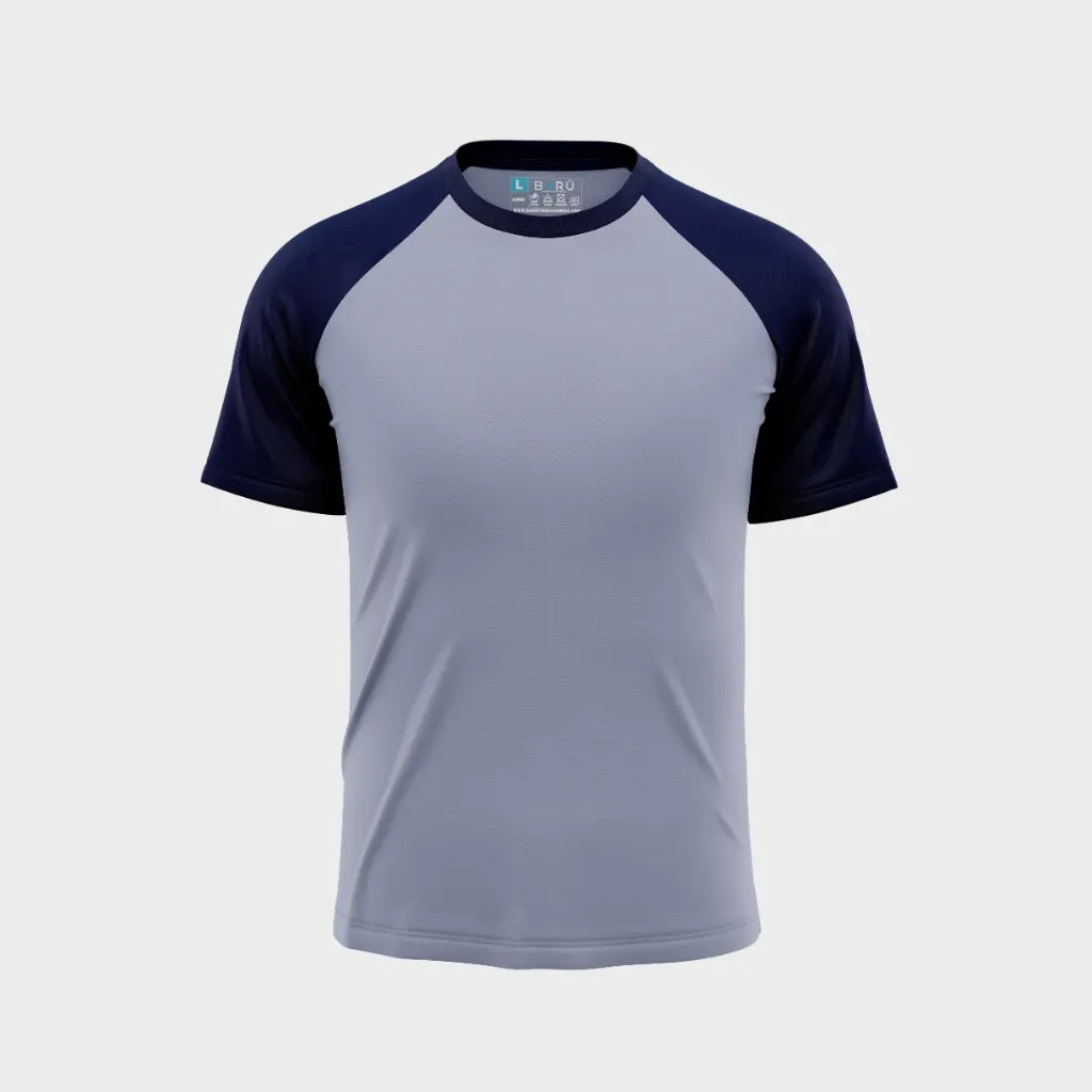 Beisbolera manga corta torso Gris Jaspe (Azul marino)