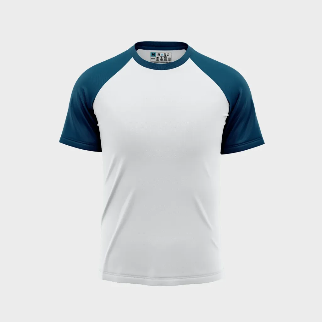 Beisbolera manga corta torso blanco (Azul marino)