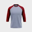 Beisbolera manga 3/4 torso Gris Jaspe