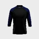 Beisbolera manga 3/4 torso negro