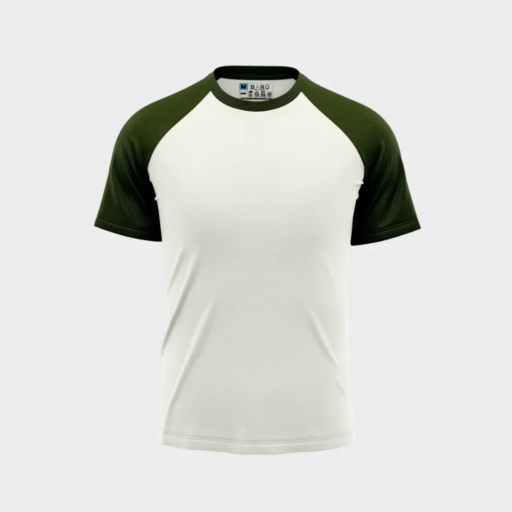 Beisbolera manga corta torso marfil (Verde militar)