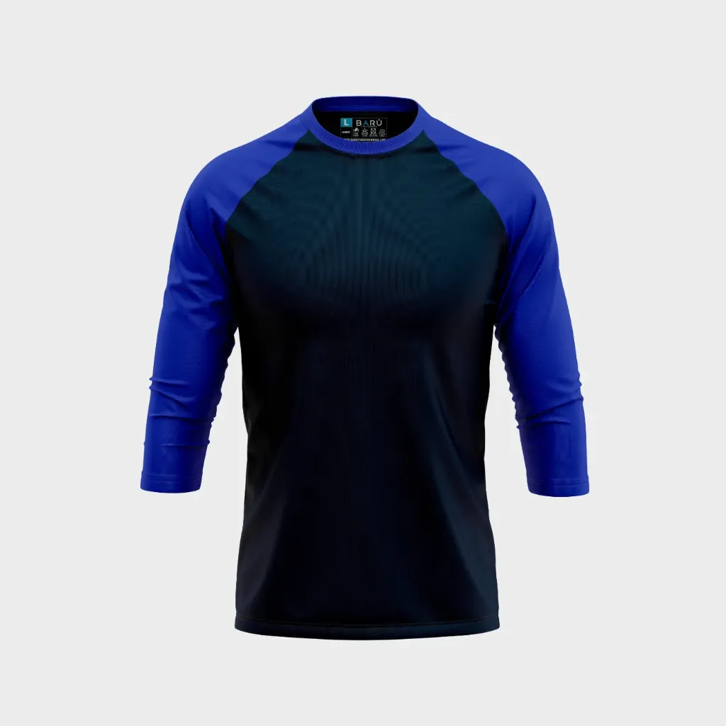 Beisbolera manga 3/4 torso petroleo (Azul rey)