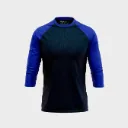 Beisbolera manga 3/4 torso petroleo