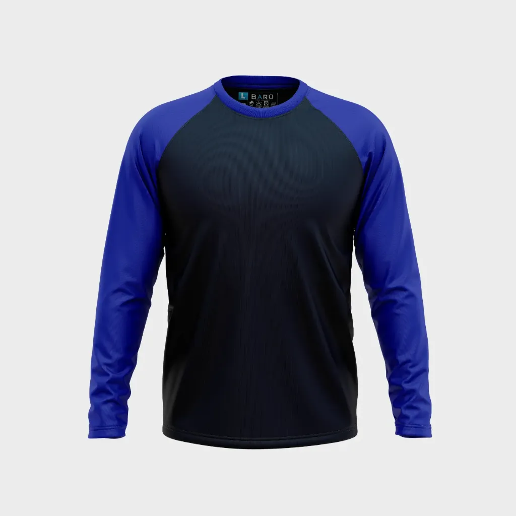 Beisbolera manga larga torso petroleo (Azul rey)