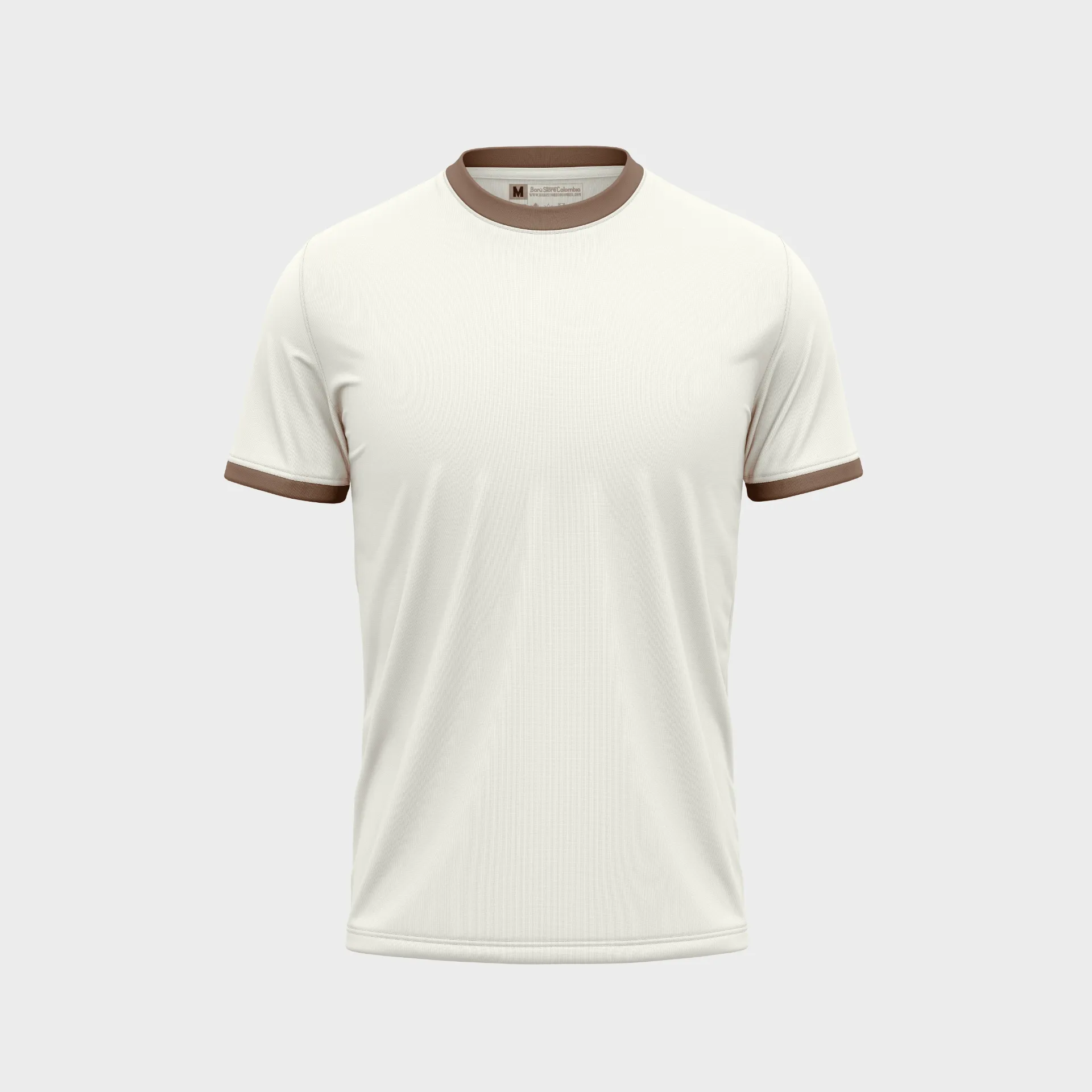 Camiseta marfil bordes
