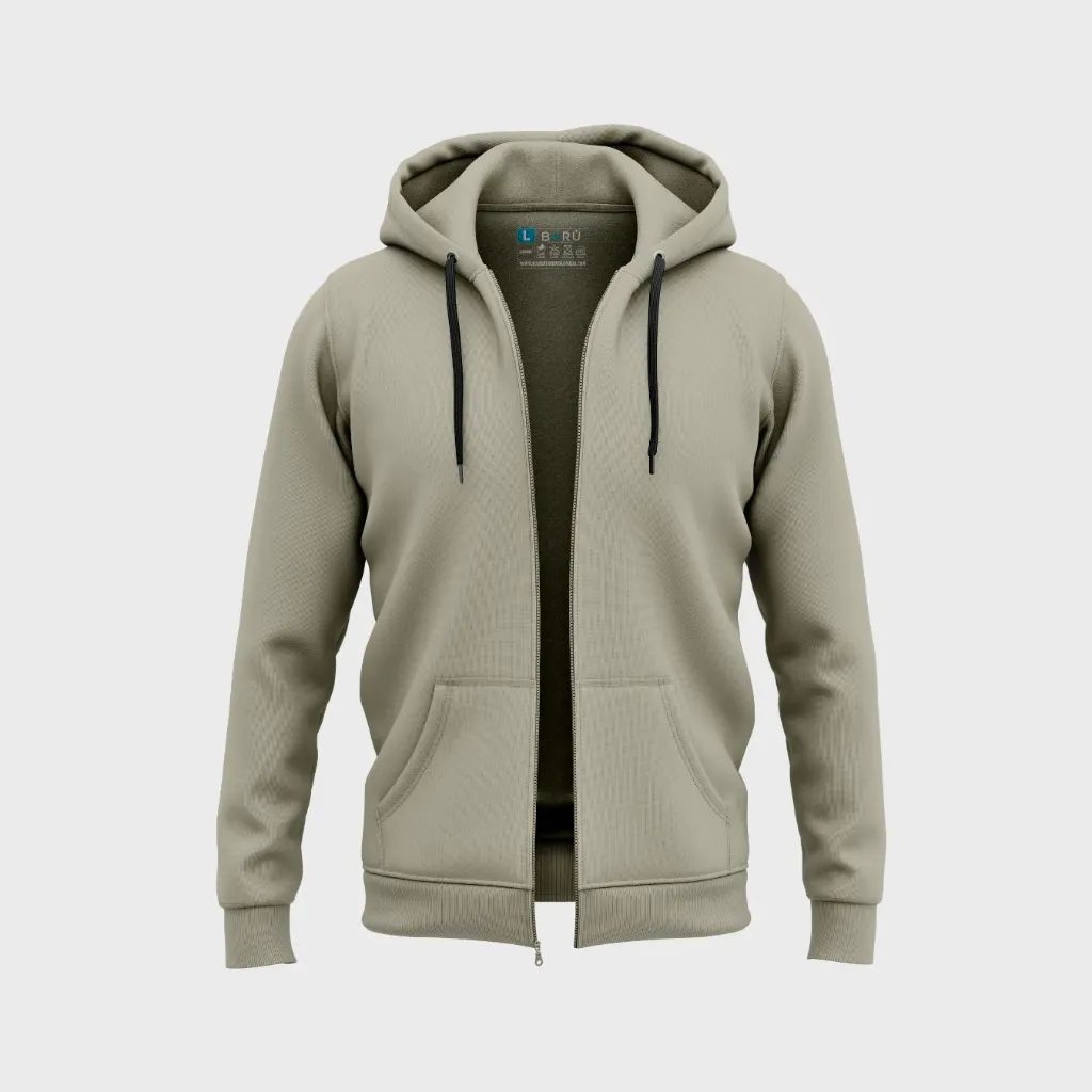 Hoodie abierto unicolor - tierra