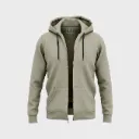 Hoodie abierto unicolor - tierra