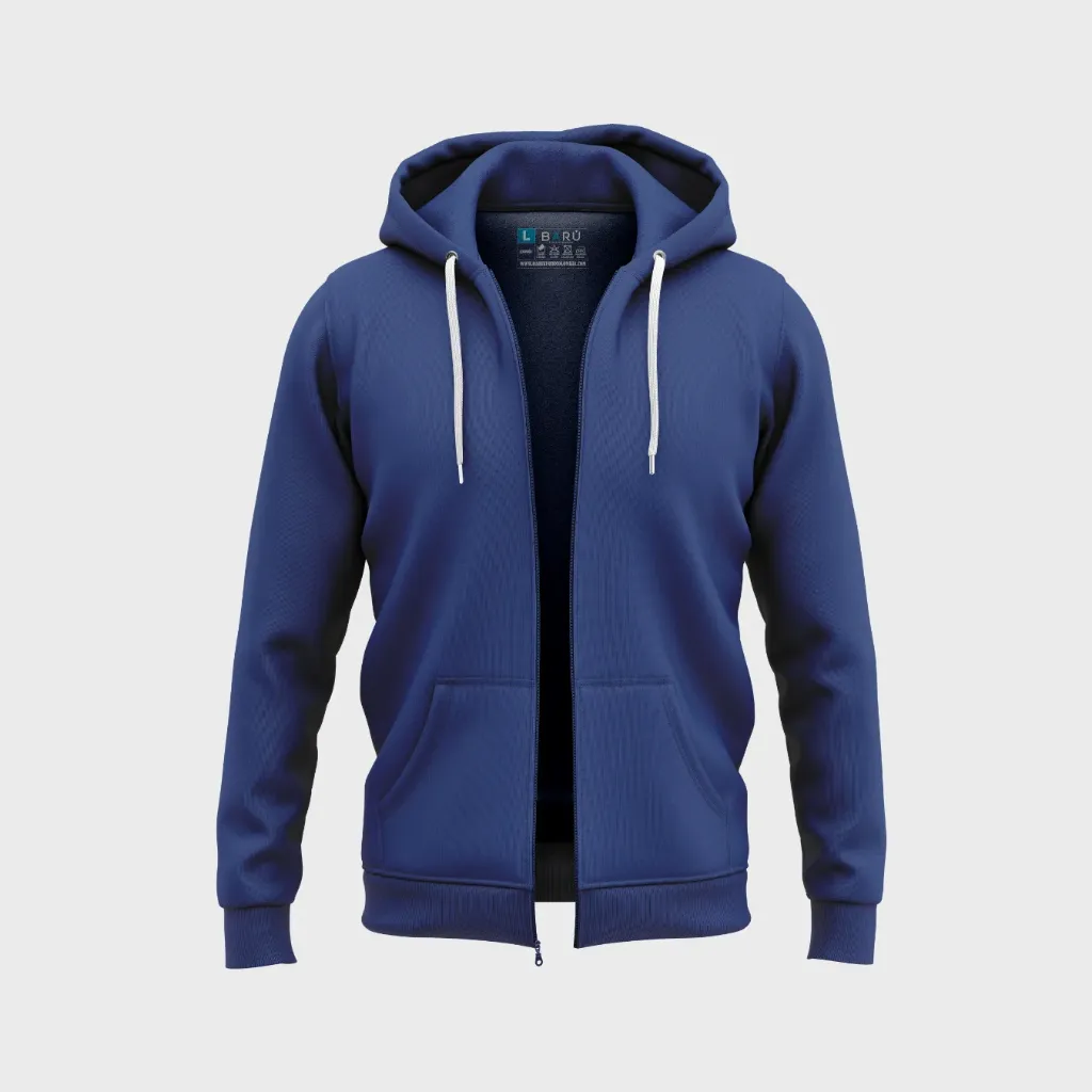Hoodie abierto unicolor - azules (Azul)