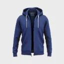 Hoodie abierto unicolor - azules