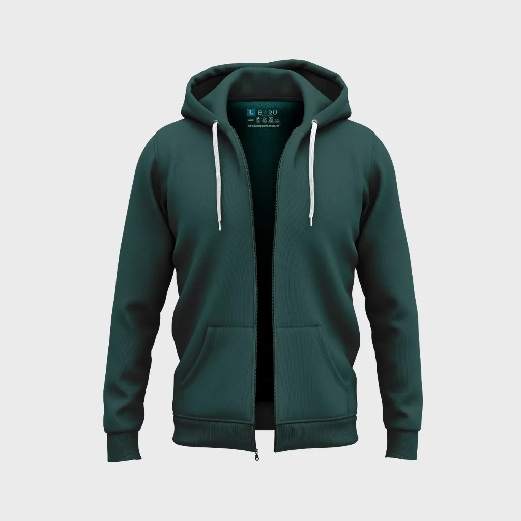 Hoodie abierto unicolor - verde (Botella)