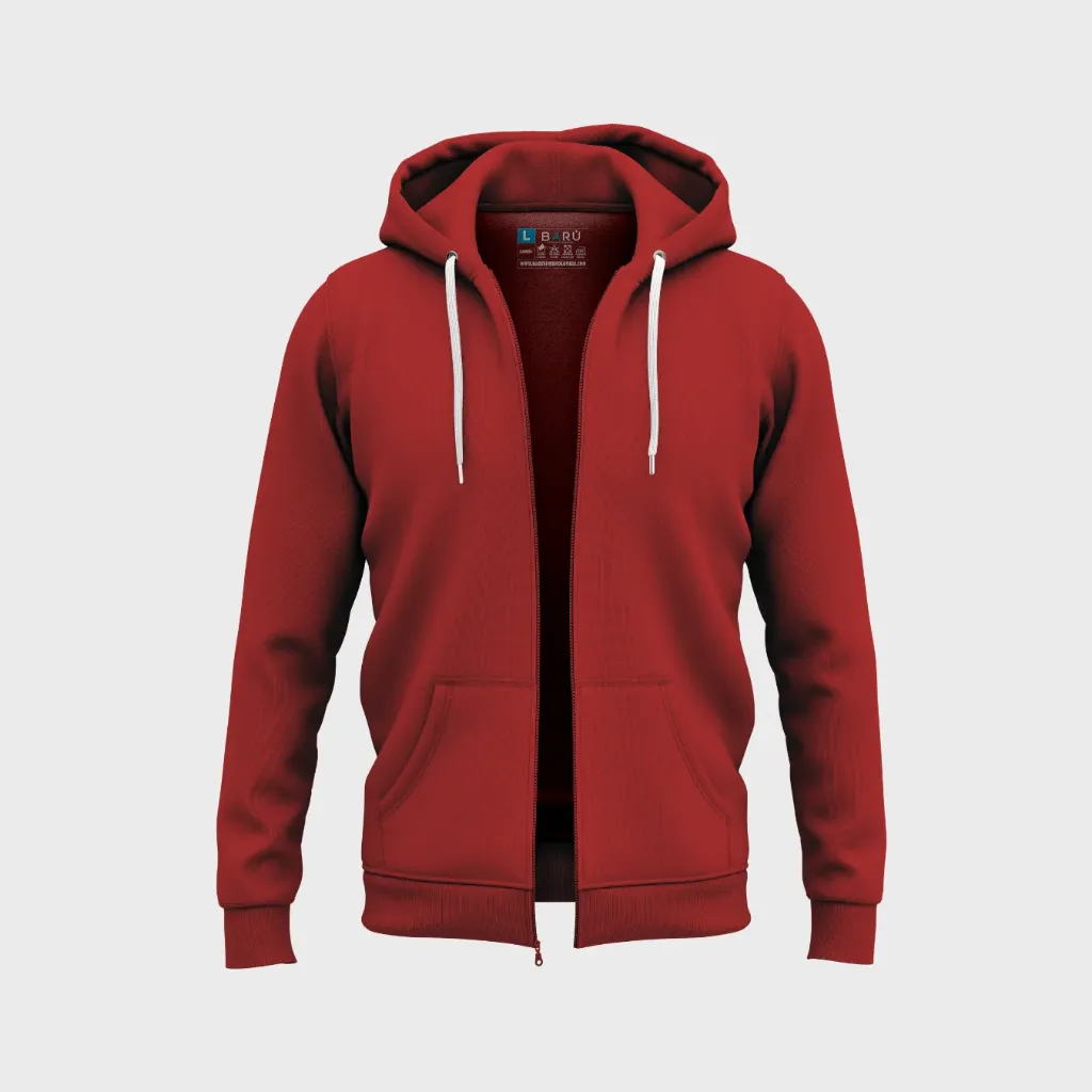 Hoodie abierto unicolor - rojos (Rojo)