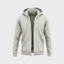 Hoodie abierto unicolor - marfil