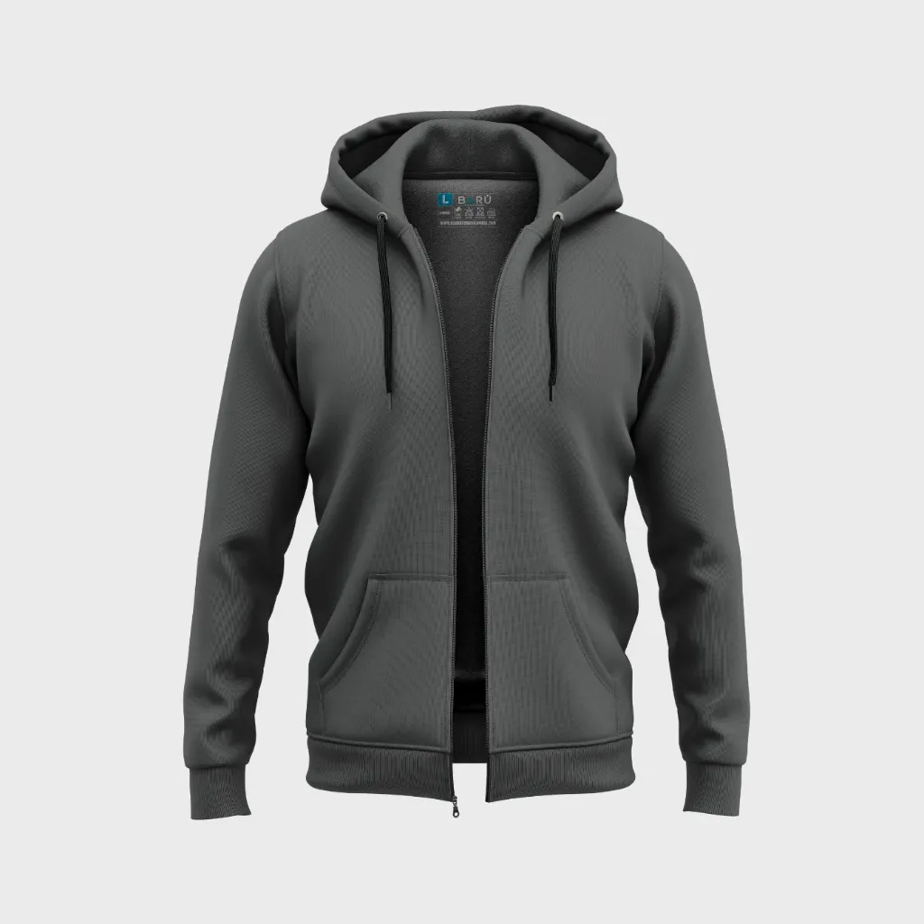 Hoodie abierto unicolor - plomo