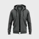 Hoodie abierto unicolor - plomo